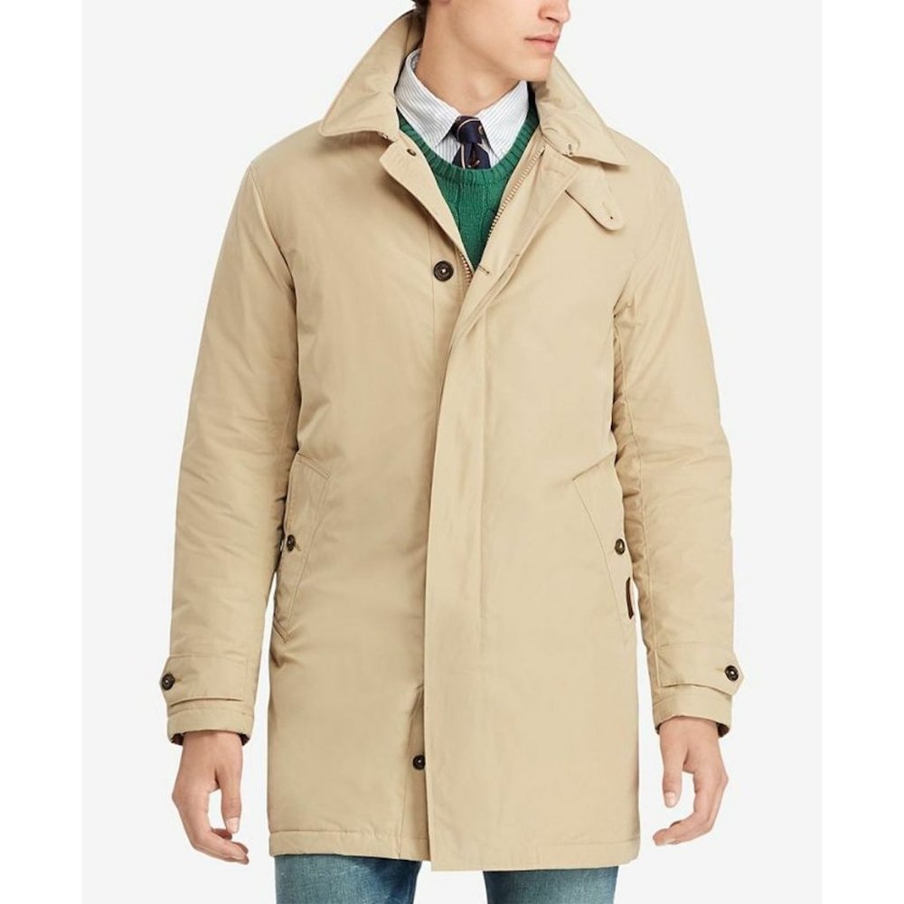 🔥499 Polo Ralph Lauren Water Repellent Commuter Coat Khaki Big & Tall Size 1XB